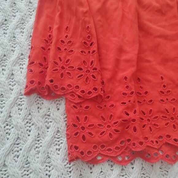 Jessica Simpson "Kalypso" Flare Sleeve Embroidered Boho Top In Blood Ora… - Picture 13 of 16